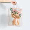 Gift Wrap 1pc Pvc Transparent Packing Bags With Handles Wedding Bridesmaid Souvenirs Flower Bouquet Bag