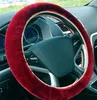 Steering Wheel Covers Winter Warm Non-slip Fuzzy Cover Faux Wool Car Interior Accessoriescar Plush Styling