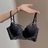 Kvinnors tankar Sexiga underkläder för kvinnor samlade Push Up Bra Bralette Summer Thin Spets Backless Front Button Sets Female Underwear Y3942