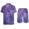 Men's Tracksuits Marble Ink Beach Men Sets Stained Glass Print Casual Shirt Set Summer Custom Shorts Two-piece Trendy Suit Big Size 2XL 3XL