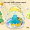 Sable Jouer Amusant Eau Swimbobo Enfant Gonflable Dinosaure Mignon Siège De Natation Bateau Flottant Toddler Eau Jouet Bébé Anneaux De Bain Piscine Flotteur Avec Auvent 230712