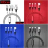 Cell Phone Cables 1.2M 3 In 1 Charging S For Huawei Lg Note20 S20 Micro Usb Type C With Metal Head Plug Opp Bag Drop Delivery Phones Dhvct