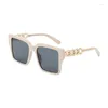 Sunglasses Chain Leg Mtiple Colour Vintage Titanium Stylish Women Funky Square Sun Glasses With Uv Protection Gradient Pc Lens Drop Dhuec