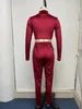 2023 automne/hiver femmes survêtements fourrure sport ensemble européen américain mode décontracté femme coupe ajustée à manches longues pantalon ample