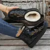 Buty śniegowe Kobiety Plaid Silny kolor z damskimi butami aksamitne ciepłe bawełniane buty miękkie podeszwy bez poślizgu czarne bawełniane buty kobiety L230704