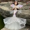 Puppen 16 Hochzeit Meerjungfrau Puppe 30 cm Bjd 13 Gelenke Bewegliche Mode 3D Augen Kleidung Abnehmbare Dressup Spielzeug Mädchen Geburtstag 230712