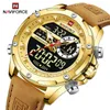 Armbanduhren NAVIFORCE Luxusmarke Originaluhren für Männer Casual Sport Chronograph Alarm Quarz Armbanduhr Leder Wasserdichte Uhr 9208 230712