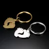 Steel Gold Stainless Steel Baby Foot Key Chain Blank For Engrave Metal Baby Feet Keychain Mirror Polished Whole 10pcs274W