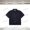 Xinxinbuy Men designer tee t shirt 23SS Paris Letter Brodery Milano denim Ställer in kortärmad bomullskvinnor svartblå xs-l