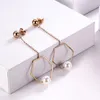 Stud Earrings 2023 Long Length Pearl Drop Dangle Ear For Women Cuff Earring Bohemia Jewelrys