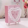 Sieraden Pouches Closet Shape Box Voor Meisjes Kant Hart Decor Organizer Ketting Oorbel Ringen Bankhouder Case