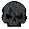 Cool Skull Flower Silver Motorcycle Patches For Vest Jacket Embroidery Punk Biker Patch DIY Cloth Patch Applique Badge Shippi285P