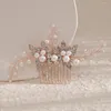 Hoofddeksels Parel Kammen Clips Bruids Bruiloft Accessoires Voor Vrouwen Strass Zilver Kleur Bruid Hoofddeksel Partij Sieraden