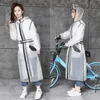 Yetişkin Uzun Şeffaf Su Geçirmez Yağmur Contanı Kadınlar Yağmur Ceketleri Poncho Bel Bandı Kapşonlu Yağmur Et Yürüyüş Bisiklet Giyim L230620