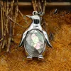 Hänge Halsband DoreenBeads Abalone Shell Hängen Zinklegering (Bly Nickel Säker) Silver Färg Penguin Animal Multicolor 34mm X 24mm 1 Styck