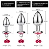 Bestco Поводок-цепочка из нержавеющей стали Анальная пробка с колокольчиками Стимулирует массаж ягодиц См Эротическая точка G для взрослых для женщин/мужчин