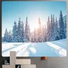 Tapestries Forest Snow Scene Home Art Decoration Tapestry Bohemian Decoration Scene Wall Hanging Bedroom Wall Decoration