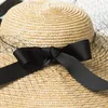 Szerokie brzegowe czapki 202306-HH5076 Chic Summer Natural Straw Mesh Sun Hat