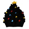 BomHCS Weihnachtsmütze, Baum, Stern, Beanie, Strickknoten, warm, gestrickt, kreativ, lustig, für Kinder und Erwachsene, Weihnachten, Winter