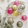 Party Decoration 3pc 8CM Christmas Tree Hanging Balls Sequined Shiny Ball Xmas Pendant For Home Year Supplies