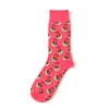 Men's Socks PEONFLY Colorful Cotton Men Funny Food Pineapple Pizza Hamburger Beer Chili Skate Harajuku Happy For Christmas Gift