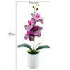 Decorative Flowers Artificial Plant PVC Delicate Bright-colored Wedding Orchid Flower With Pot Simulation Bonsai DIY