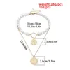 Pendant Necklaces Vintage Fashion Pearl Head Coin For Women Bohemian Gold Color Metal Multi Layer Necklace Jewelry Wholesale