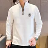 Men's Hoodies 2023 Spring Embroidery Men's Sweatshirts Long Sleeve Casual Pullover Stand-up Collar Zipper Sweatshirt Business Social