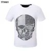 PP Fashion Men's Designer Slim Fit T-shirt Summer Phillip Plain Short Sleeve Round Neck Shirt Tee Skulls Print Tops Streetwea265a