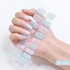 Autocollants pour ongles 1 feuille 3D adhésif étanche longue durée couverture complète Gel Stcikers lampe UV besoin de bandes semi-durcies