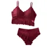 Maillots de bain femme grande taille sous-vêtements Lingerie Sexy dentelle froncée mince soutien-gorge sans fil ensemble pyjamas