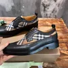 New Vintage Check Panel Leather Derby Shoes Men Business Leisure Chelsea Boots Designer Fashion high-quality Shoes Size 38-45