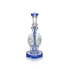 Waxmaid 7.48inch Fab Egg clear clear blue hookah Glass Dab Rig Unique Swiss matrix percolator glass bongs Water Pipes Oil rigs US warehouse retail order free shipping