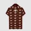 Chemises décontractées pour hommes Bibliothèque Livres Blouses Hommes Impression de cartes en bois Hawaii Manches courtes Style de rue Chemise de plage surdimensionnée Cadeau d'anniversaire