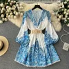 French Retro Court Style Positionnement Robe imprime