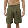 Pantalons pour hommes 2023 été européen et américain coton lin Shorts de plage décontractés avec bouton taille élastique