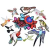 10 pçs flor pássaros série remendos bordados para roupas remendo de ferro para roupas apliques acessórios de costura adesivos em pano iro274h