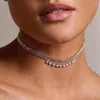Ras du cou Stonefans trois couches strass collier rond pour les femmes mode brillant cristal pendentif collier chaîne