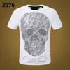 PP Fashion Men's Tees Designer T-shirt Phillip Plain Summer rhinestone Short Sleeve Round Neck shirt tee Skulls Print Tops St2714