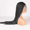 Caja trenzada larga Peluca de trenzas Pelucas delanteras de encaje sintético para mujeres Peluca de encaje de pelo de fibra resistente al calor negro con cabello de bebé 230524