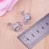 Серьги ожерелья набора в стиле Дубая белый кубический циркон серебряный цвет ювелирные украшения Серьговые серьги-кулон для женщин для женщин уникальный дизайн симпатичный подарок