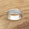 Clusterringe FNJ Drehbarer Seilring 925 Silber Schmuck Mode S925 Sterling Für Frauen Männer Große Größe 7,5-12,5 Bague