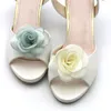 Shoe Parts Accessories 1 Pair Stylish Removable Rose Flower Shoe Clips Women Detachable Cloth Flower Charms Wedding Shoe Buckles High Heels Ornaments 230712