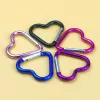 1000Pcs/Lot Party Gift Heart-Shaped Aluminum Carabiner Key Chain Clip Outdoor Camping Keyring Hook Water Bottle Hanging Buckle Wholesale G0713