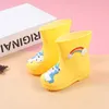 Four Seasons Bebekler Rainboots Çocuk Botları Kızlar Erkekler Karikatür Unicorn Yağmur Ayakkabıları Çocuk Su Geçirmez Ayakkabı L230620