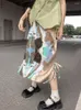 Jupes Tie Dye Midi jupe longue avec fente à lacets 2023 femme Y2k femmes mode élégante vêtements coréens été Vintage japonais