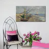 Impressionistische canvas kunst vissersboten op het strand handgemaakte Vincent van Gogh schilderij kunstwerk moderne woonkamer decor