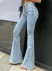 Women s Jeans Fashion Women Pants High Waist Flared Blue Skinny Streetwear Y2k Vintage Quality Harajuku Boyfriend Clothing Female 230713