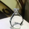 Cluster Rings Real 1 Diamond Ring For Women Fine 925 Jewelry Anillos De Wedding Bizuteria Solid S925 Sterling Silver Box Gemstone