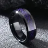 Classic Mens Black Celtic Dragon Wedding Ring Inlay Purple Zircon Stainless Steel Purple Carbon Fibre Ring For Men Band